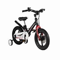 Maxiscoo Детский двухколесный велосипед Делюкс плюс 14", серия "Space" (2021), цвет / черный матовый