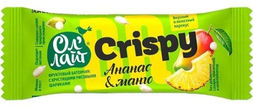 Ол'Лайт Батончик Crispy тропическими фруктами, 30 г