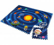 Mambobaby Детский развивающий коврик-пазл Солнечная система, двухсторонний  180*135*2 (45*45*2см)