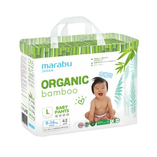 Marabu Подгузники-трусики Organic Bamboo, L (9-14 кг), 42 штуки