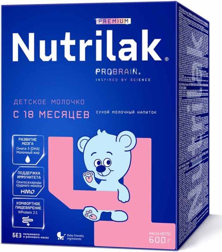 Nutrilak Молочная смесь Premium 4, с 18 месяцев, 600 г