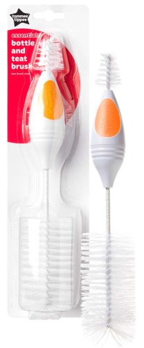 Tommee Tippee Ершик для мытья бутылочек и сосок, 2 в 1 / цвет оранжевый