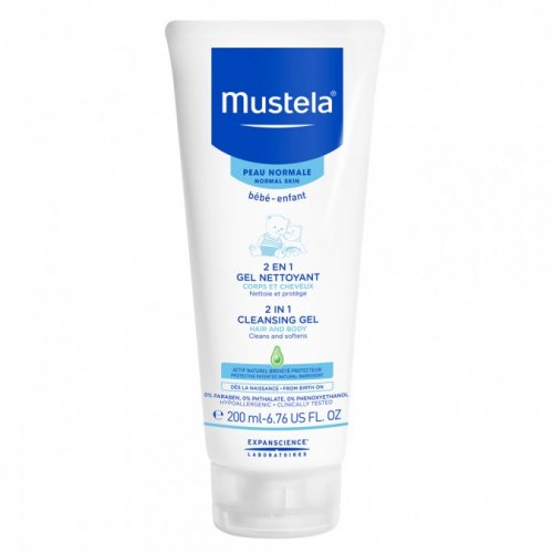 MUSTELA BEBE Гель для купания 2 в 1 для нормальной кожи / 200 мл