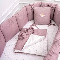 Lappetti Набор для овальной и прямоугольной кроватки "Сканди" / цвет брусничный					