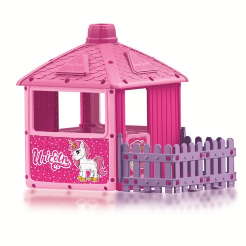 Dolu домик с забором для девочек / цвет розовый