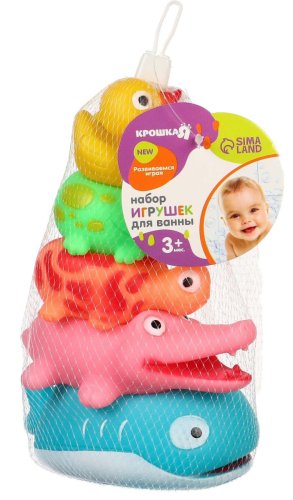 Крошка Я Набор резиновых игрушек для ванны «Пирамидка-брызгалка»